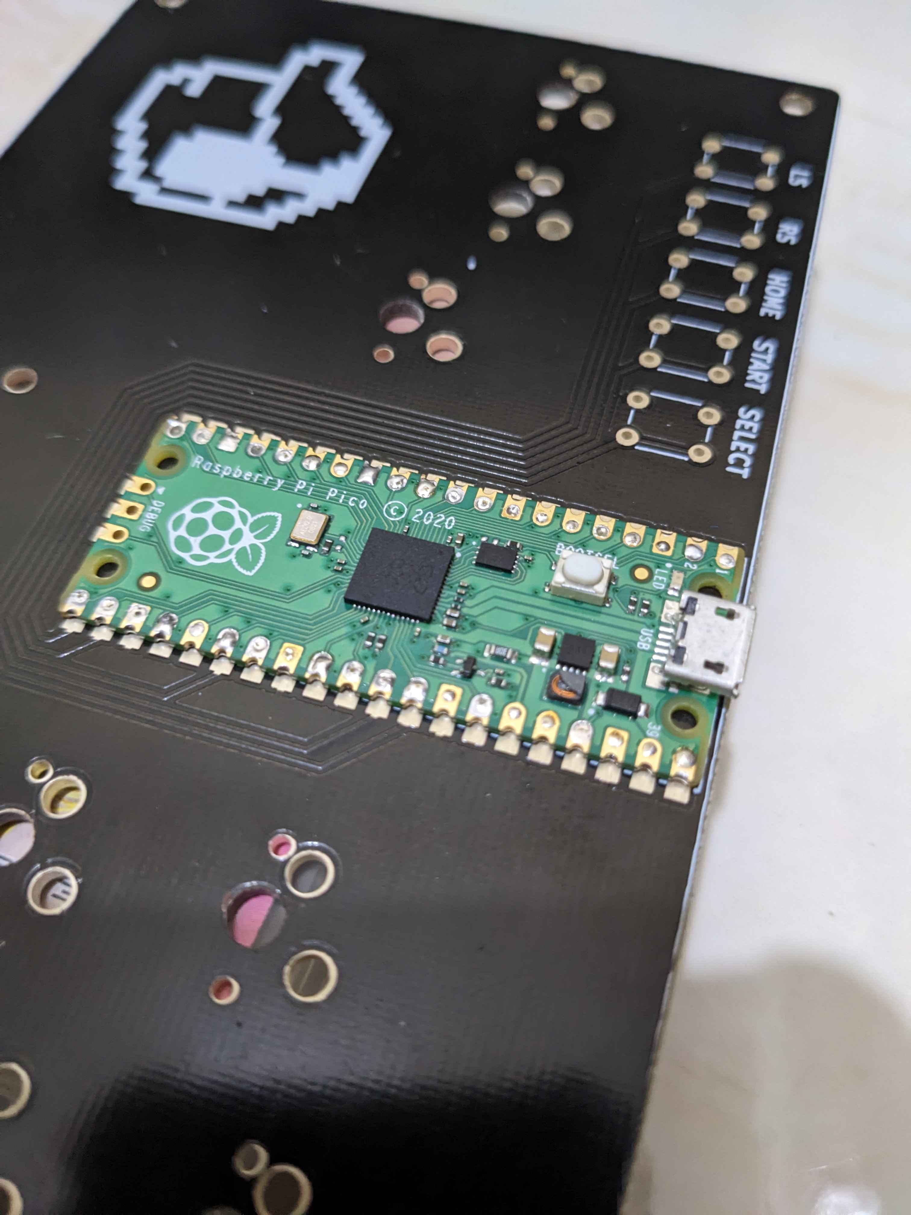 Soldered Raspberry Pi